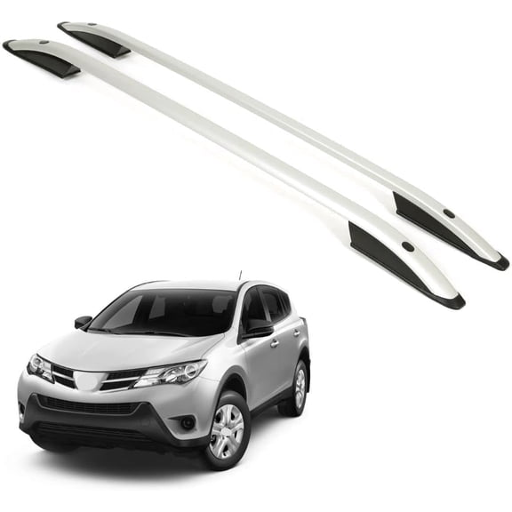 ERKUL Roof Side Rails Rack for Toyota RAV4 2013-2018 | All Weather Roof Rack Aluminum Side Rails for Rooftop, Luggage Carrier, Kayak, Canoe, Ski, Snowboard | Silver