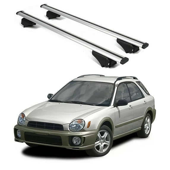 ERKUL Roofrack Cross Bars for Subaru Outback 1994-1997 for Raised Rails - Silver