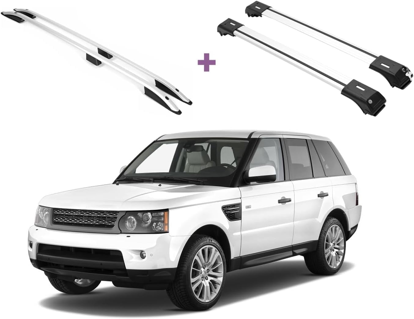 Range Rover With Fly Rod Racks ERKUL Set of Roof Side Rails Rack + Cross Bars for Range Rover Sport ...
