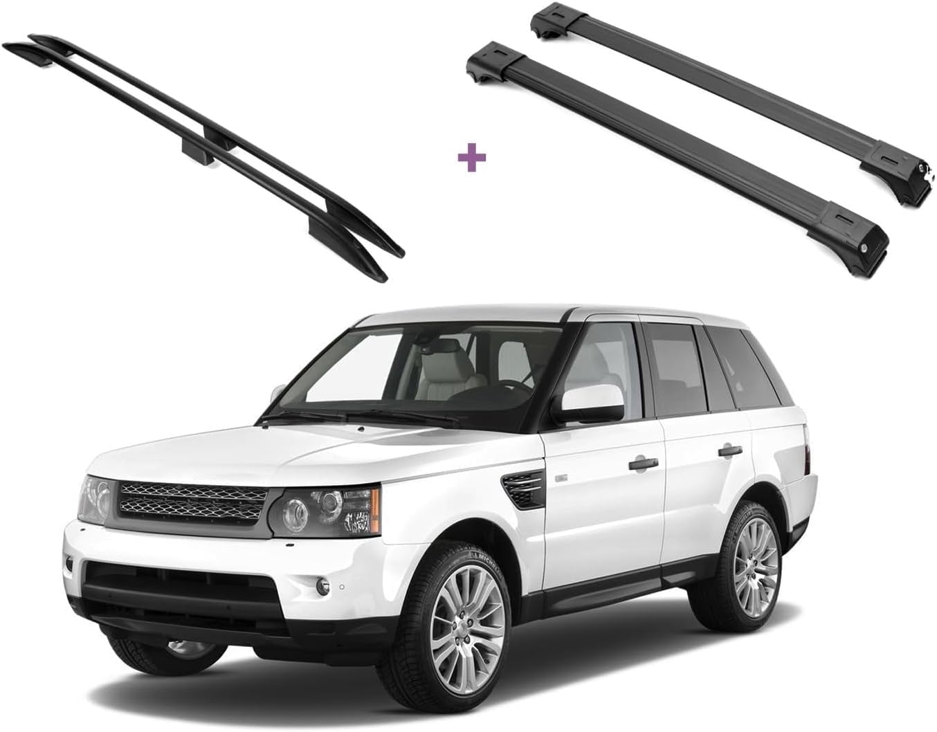 Range Rover Sport Ski Rack ERKUL Set of Roof Side Rails Rack + Cross Bars for Range Rover Sport ...
