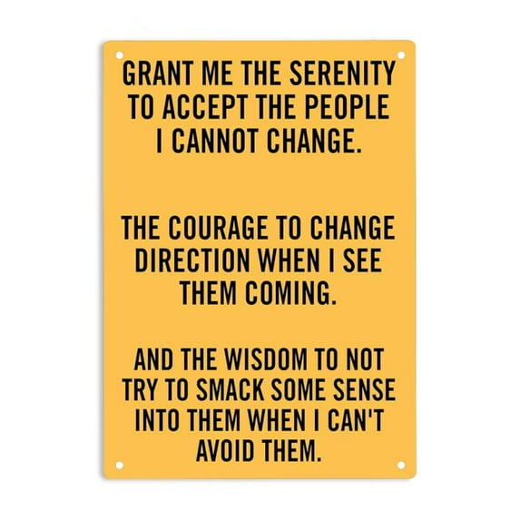 ERMUHEY Grant Me The Serenity To Accept The People I Cannot Change Sign Metal Tin Signs, Funny Serenity Prayers Poster For Home Office Cafes Pub Wall Decor Plaque Sign 12x8 Inch