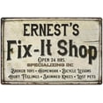 thumbnail image 1 of ERNEST'S Fix-It Shop Sign Grandpa Dad Wall Decor 16 x 24 Matte Finish Metal 116240006089, 1 of 1