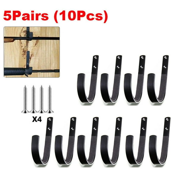 EROCK 10Pcs Steel Hooks Hangers Archery Bow Gun Wall Mount Rack Storage Rifles Shotgun