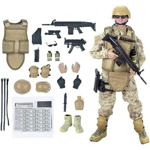 EROCK 12'' American Military Soldiers Special Forces Army Man Action Figures Play Set