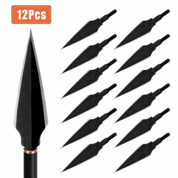 EROCK 12Pcs 150gr Archery Arrowheads Hunting Tips Screw Points Crossbow Arrow Broadheads