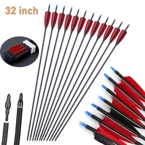 EROCK 12Pcs 32 inch Archery Carbon Arrows SP500 Turkey Feather For Recurve Bow Hunting