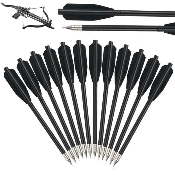 EROCK 12Pcs 6.25" Mini Crossbow Bolts Aluminium Crossbow Arrows for 50-80 LBS Pistol