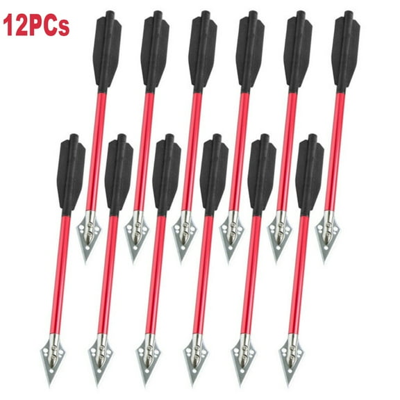 EROCK 12Pcs 6.5" Aluminium Arrows Pistol Crossbow Bolts Broadhead Hunting Mini Archery