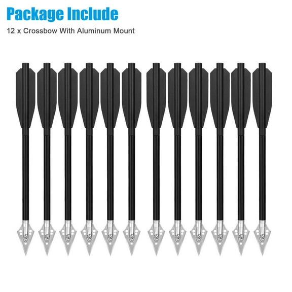 EROCK 12Pcs Crossbow Bolts 6.5" Aluminium Arrows Broadhead Hunting Mini Archery Pistol