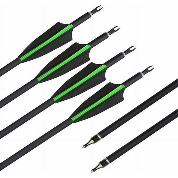 EROCK 12pcs/set Archery Mixed Carbon Hunting Target Arrows 30" spine 500 for Recurve & Compound Bows