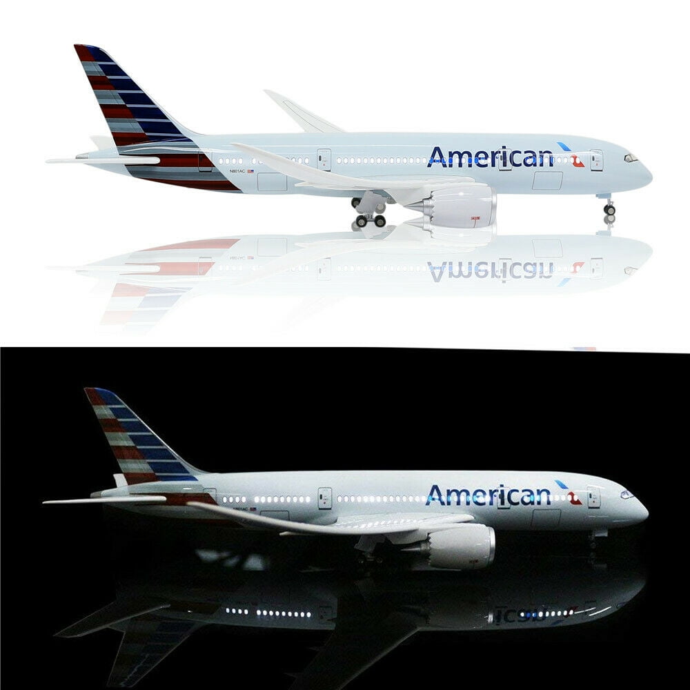 EROCK 17 inch 1/130 Plane Toy American Airline Model Boeing 787 with