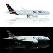 EROCK 17 inch 1/130 Plane Toy American Airline Model Boeing 787 with Stand & LED Light