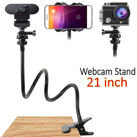 EROCK 21" Flexible Desk Gooseneck Mount Webcam Stand Arm Stand Holder For Cell Phone