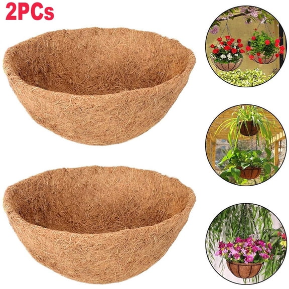EROCK 2Pc 10" Coco Liners Coconut Fiber Plant Basket Liner for Garden Planter Flower