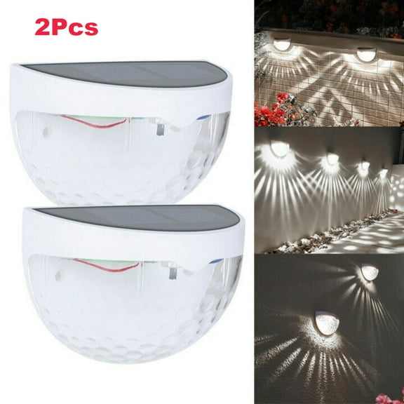 EROCK 2Pcs 6LED Solar Powered Gutter Fence Lights Outdoor Garden Waterproof Wall Lamps