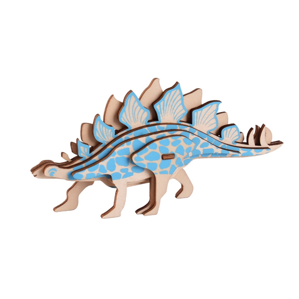EROCK 3D Puzzle Stegosaurus Dinosaur Wood Craft Construction Model Kit ...
