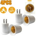 thumbnail image 1 of EROCK 4Pcs E26 E27 Light Socket to Plug Adapter Plug-in Light Bulb Outlet Adapter, 1 of 13