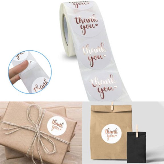 EROCK 500Pcs 1.5" Thank You Stickers Supporting Small Business Sealing labels Stickers