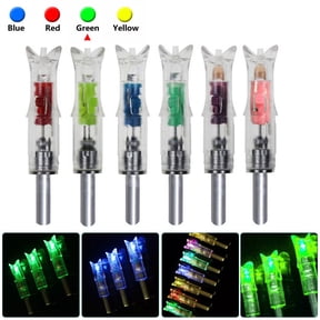 EROCK 6Pc 300''/7.62mm LED Lighted Nocks for Crossbow Bolts . Inside Diameter Half Moon
