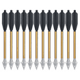 thumbnail image 1 of EROCK Aluminium Crossbow Bolts Arrows 6.5" Steel Broadhead Tips Hunting Arrows for 50-80lbs Mini Crossbow Archery Pistol - Fishing Hunting Target Practice-12pcs, 1 of 9