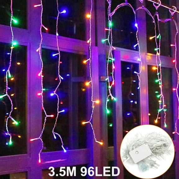 EROCK Curtain Icicle Lights Wedding Party 11.48ft 96 LEDs Fairy String Christmas Indoor Outdoor