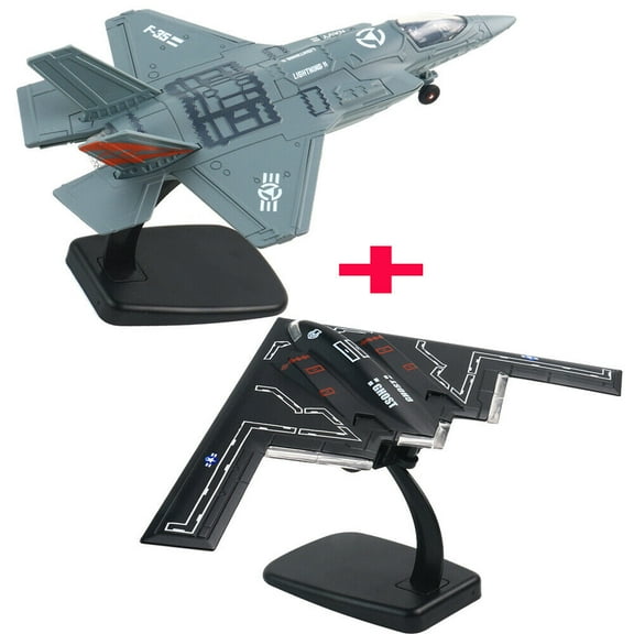 EROCK Set of 2 Diecast F-35 Jet Plane Model Fighter Toys w/Lights Sounds for Kids Gift