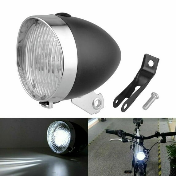 EROCK Vintage Ultra Bright Flashlight Light Lamp 3 LED Bicycle Headlight Front Light