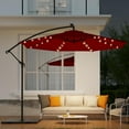 thumbnail image 1 of EROMMY 10ft Solar Lighted Patio Umbrella,Outdoor Offset Cantilever Umbrella, Infinite Tilt, Crank and Cross Base, UV Protection for Backyard, Lawn, Garden & Pool, 1 of 6