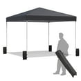 thumbnail image 1 of Erommy 10x10 ft Pop Up Canopy Tent, Easy Up Outdoor Canopy with Wheeled Bag, 4 Sand Bags, 4 Ropes and 8 Spikes,Black, 1 of 7