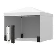 EROMMY 10x10 Pop Up Canopy Tent with 3 Sidewall, Portable Shelter Gazebo, Easy Outdoor Sun Shade for Events, Parties and Camping (White)