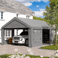 thumbnail image 1 of Erommy 13' x 20' Outdoor Carport and Shelter,Heavy Duty Portable Garage with Side Doors and All Metal Frame for Car,Truck,SUV,Boat,Gray, 1 of 10