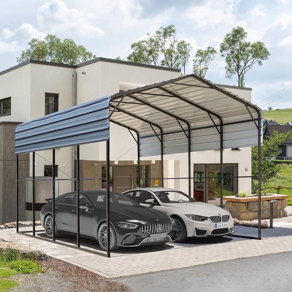 Erommy 14x20 FT RV Metal Carport, Heavy Duty Car-Shelter with Galvanized Roof and Powder-Coated Frame for RV, 2 Cars and Boat