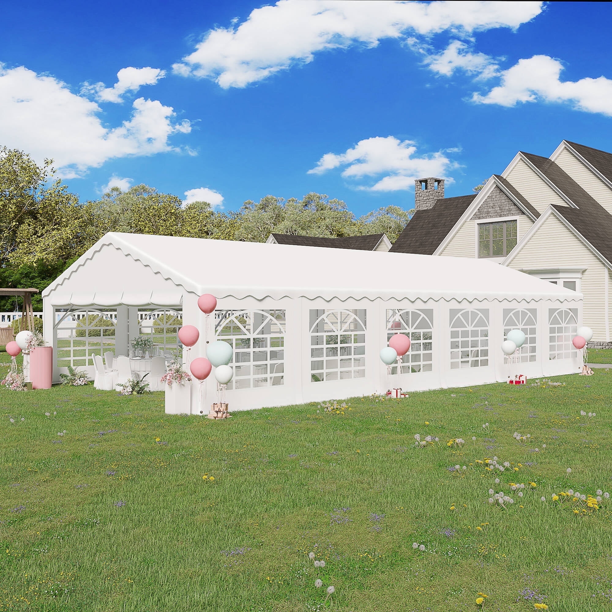 Walmart savings: Erommy 20x40 ft Heavy Duty Party Tent, Outdoor Canopy with Removable Sidewalls & 2 Roll-Up Doors