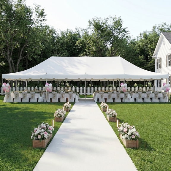 Erommy 20'x40' Party Tent, Heavy Duty Outdoor  Pole Canopy Tent with Carry Bags, PVC Fire Retardant Outdoor Canopies for 160 People, Events, Weddings