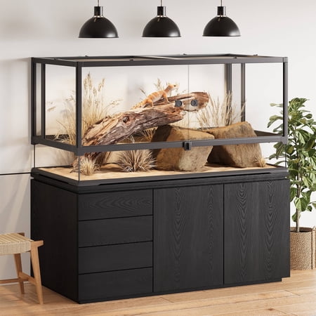 EROMMY 50 Gallon Reptile Terrarium Tank - Front Opening Habitat with Screen Top & Heating Pad Space for Snakes, Lizards & Turtles