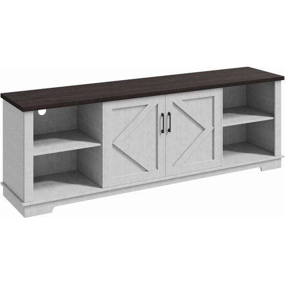 EROMMY 70" Farmhouse TV Stand for 80 Inch TV, Modern TV Console with Adjustable Shelves & Cable Management, Long Entertainment Center for Living Room