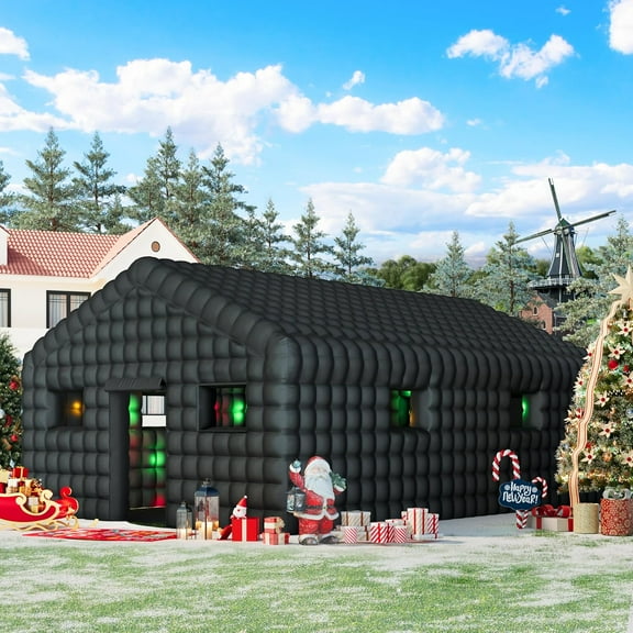 EROMMY Inflatable Nightclub 30x20x13 Ft, Inflatable Party Tent with 1100w Blower, Inflatable Club Tent for Birthday Party Wedding Backyard Rental Business, Black