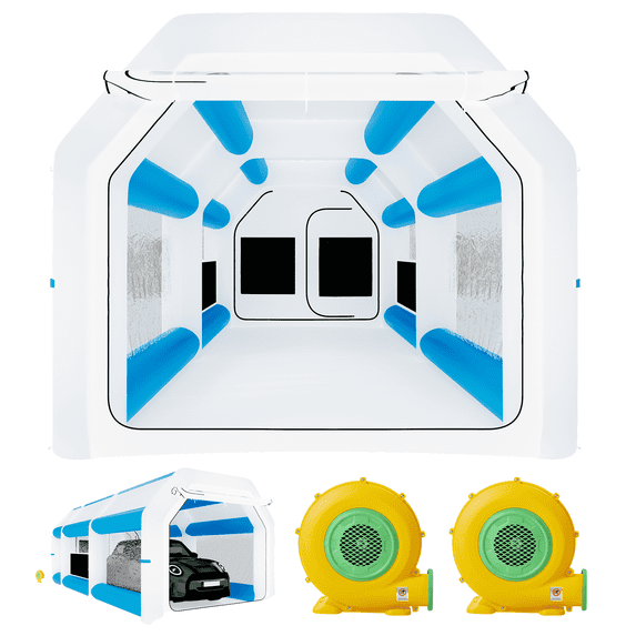 EROMMY Inflatable Paint Booth, 23x13x9FT Inflatable Spray Booth Tent with 750W+350W Blowers and Air Filter System, Portable Paint Booth for Car Motorcycle Furniture Workstation Garage