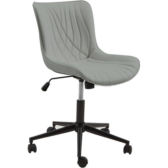 EROMMY Modern Office Chair, Armless Desk Chair with Wheels, Adjustable and Swivel, Gray