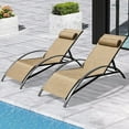 thumbnail image 1 of EROMMY Patio Chaise Lounge Chair Set of 2, Outdoor Lounge Chairs with 5 Position Adjustable Backrest, All-Weather Waterproof Pool Lounge Chairs for Poolside Beach Yard, 1 of 9