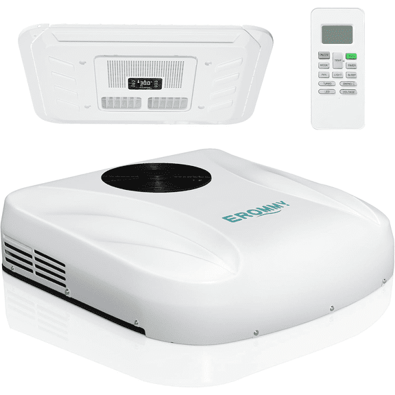 EROMMY RV Air Conditioner with Heat Pump – Non-Ducted, Ultra Quiet, Low Power Consumption, Auto Swing Airflow for RVs, Trucks, Campers, 10000 BTU