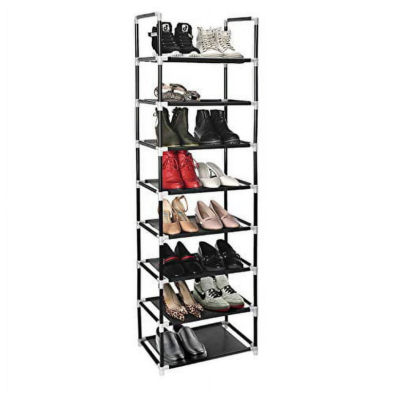 https://i5.walmartimages.com/seo/ERONE-Shoe-Rack-Organizer-8-Tiers-Stackable-and-Durable-Shoe-Shelf-Storage-16-pairs-Metal-Shoe-Tower-Space-Saving-18-x-11-9-x-57-7-Black_0345f088-7b0d-463a-a2d3-88c101d59640.19e1e75f123a5b9dfcbcd81ea4ea3f95.jpeg?odnHeight=768&odnWidth=768&odnBg=FFFFFF