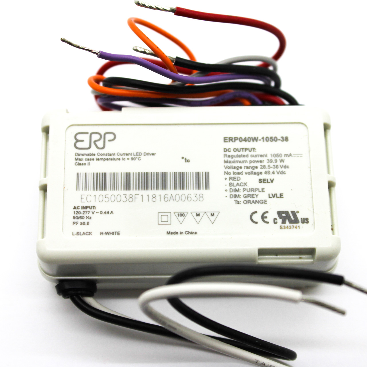 ERP ERP040W-1050-38 Constant Current AC/DC Led 39.9W Power Supply ...