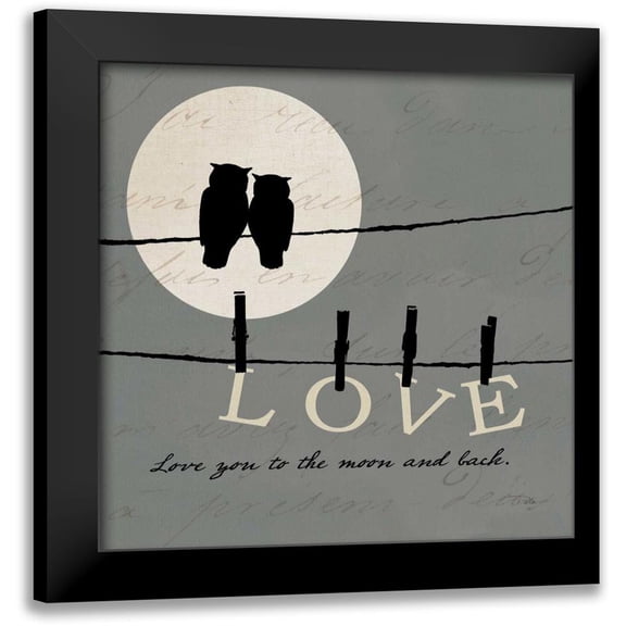ERR, Pela 15x15 Black Modern Framed Museum Art Print Titled - Moon Lovers I