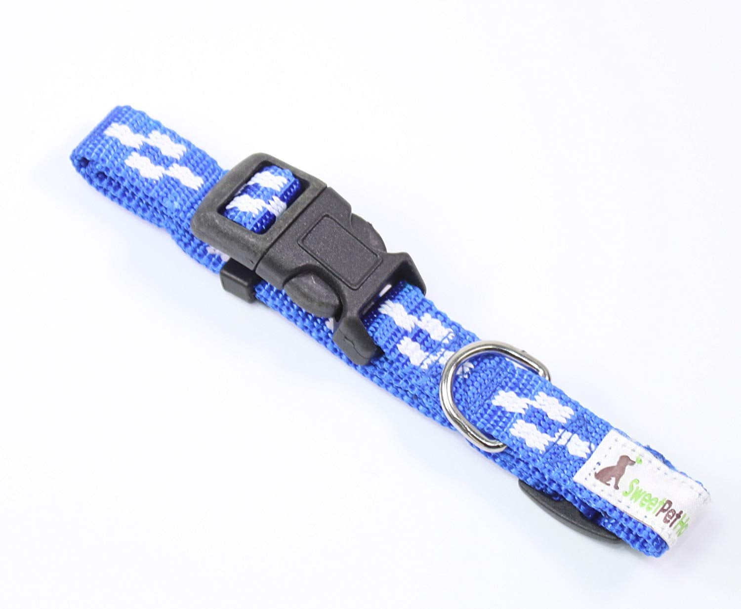 ERROR 12" to 16" Inch Adjustable Solid Cross Blue Nylon Collar for Medium Sized Dogs