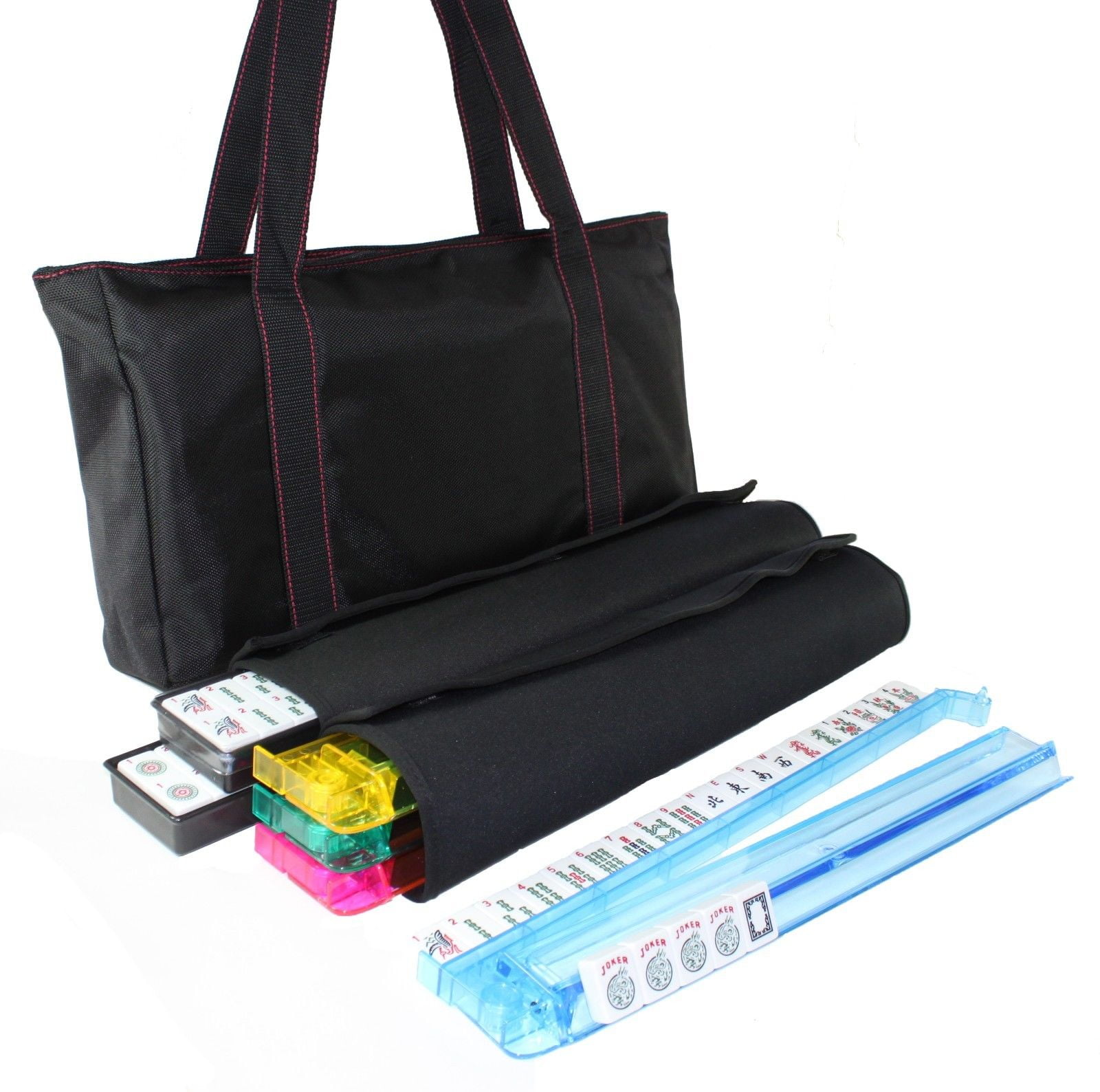 ERROR 166 Tiles American Mahjong Waterproof Black Nylon Bag 4 Color Pushers/Racks