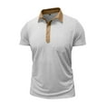thumbnail image 1 of Yiaimeir Men's Solid Color Button Pocket Lapel Short Sleeve Top Men's Casual Fashion Shirt,Size M-2XL, 1 of 5