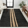 thumbnail image 1 of JONATHAN Y NATURAL FIBER 3 x 5 Area Rug, Olivier Rustic Farmhouse Stripe Jute - Black/Natural, NRF200B-3, 1 of 7