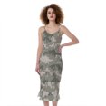 thumbnail image 1 of Beige Digital Camo Pattern Print Slim Fit Midi Cami Dress, Camo Camouflage Fashion Summer Maxi Sexy Casual Dress For Women, 1 of 4