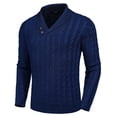 thumbnail image 1 of COOFANDY Men's Shawl Collar Pullover Sweater Slim Fit Casual Button Cable Knit Sweaters, 1 of 9
